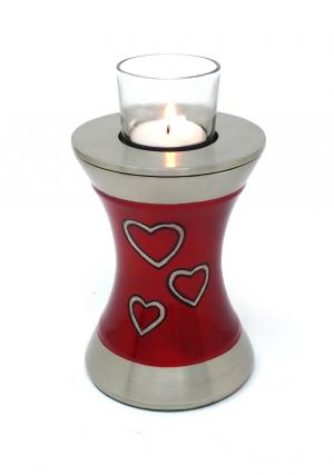 Low Price Beautiful Medium Brass Loving Hearts Tealight Cremation Urn ...